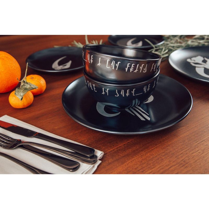 Robe Factory LLC Star Wars The Mandalorian 8-Piece Limited Edition Stoneware Dinnerware Set
