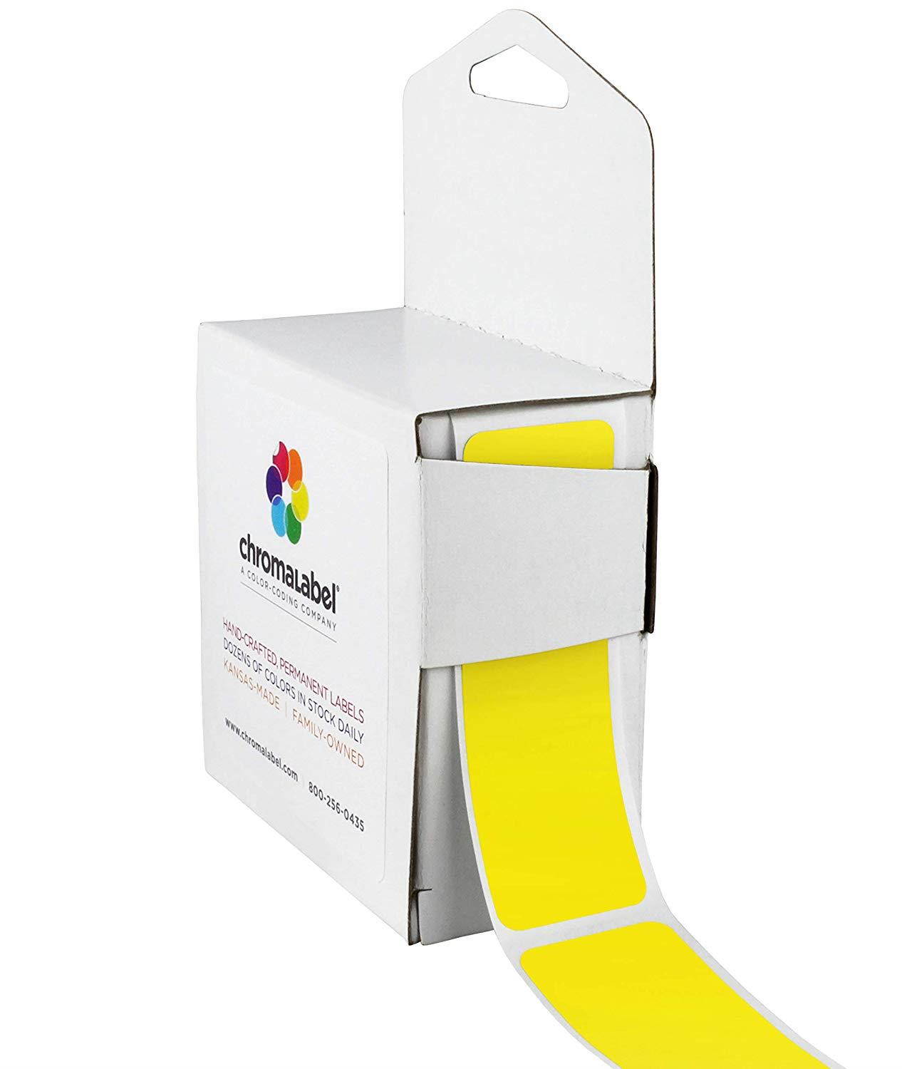 ChromaLabel 1 x 3 inch Color-Code Labels | 250/Dispenser Box (Yellow)