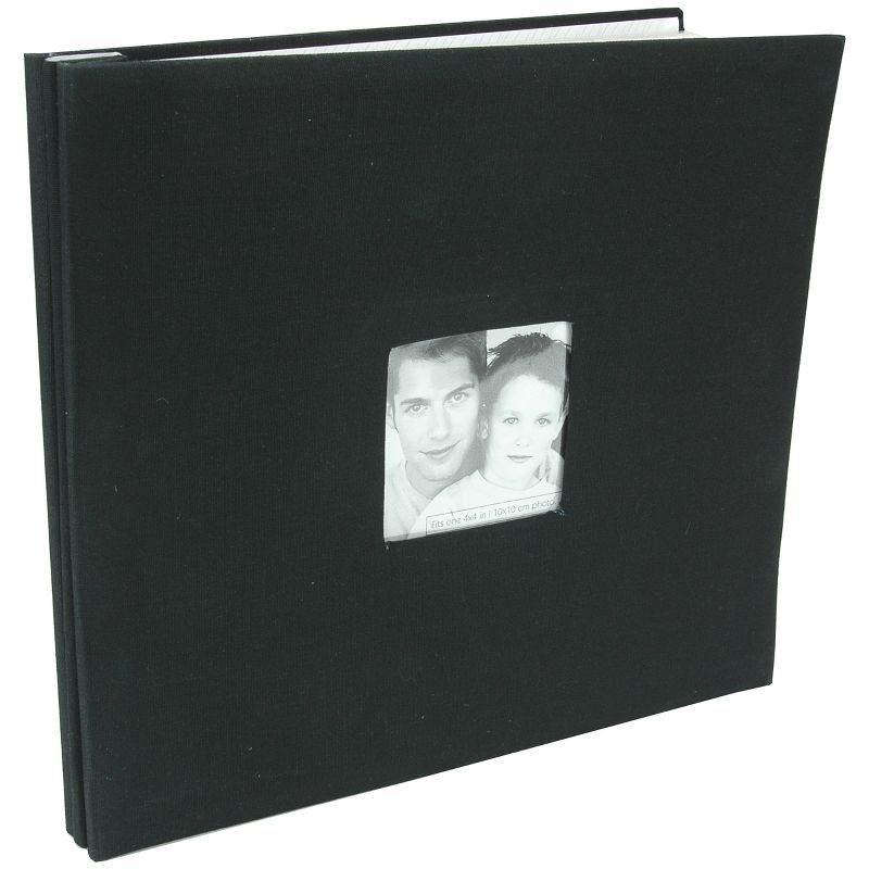 MBI Fashion Fabric Post Bound Album W/Window 12"X12"-Black