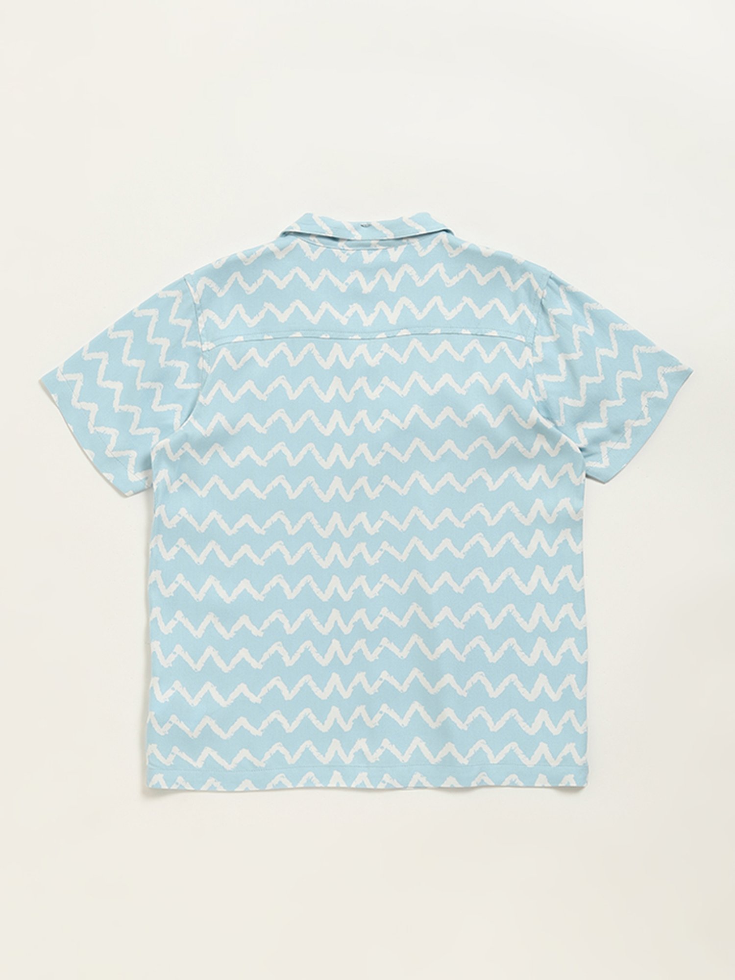 HOP Kids by Westside Blue Chevron Printed Shirt