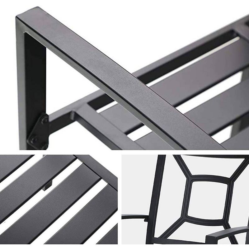 Circi 5pc Outdoor Dining Set - Black and Charcoal - CosmoLiving by Cosmoplitan