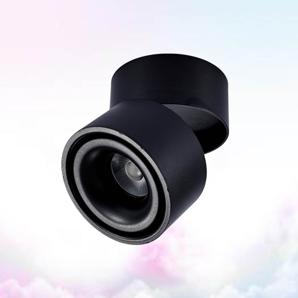 Indoor 220V 10W LED Spotlight 360&deg; Adjustable Ceiling Downlight Surface Mounted COB Lighting Aluminum Wall Lamp Spot Light Pure White (White)