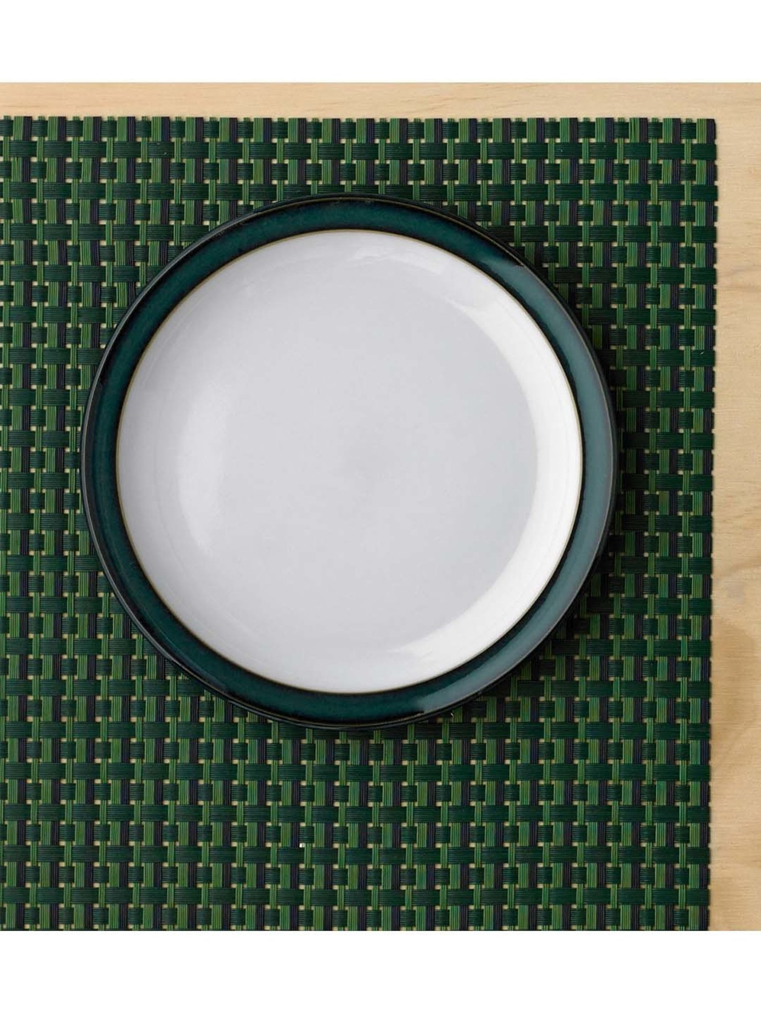 Nestasia Premium Quality Mandala Yellow Spiral Printed Square Shaped Ceramic Plate With Handle