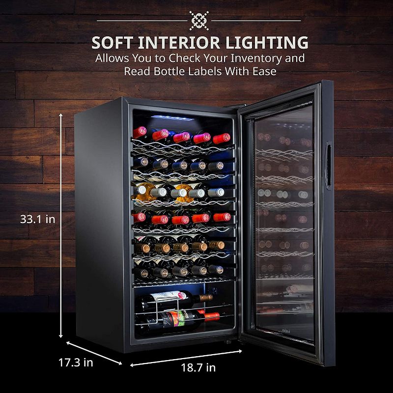 Ivation 34-Bottle Compressor Freestanding Wine Cooler Refrigerator - Black