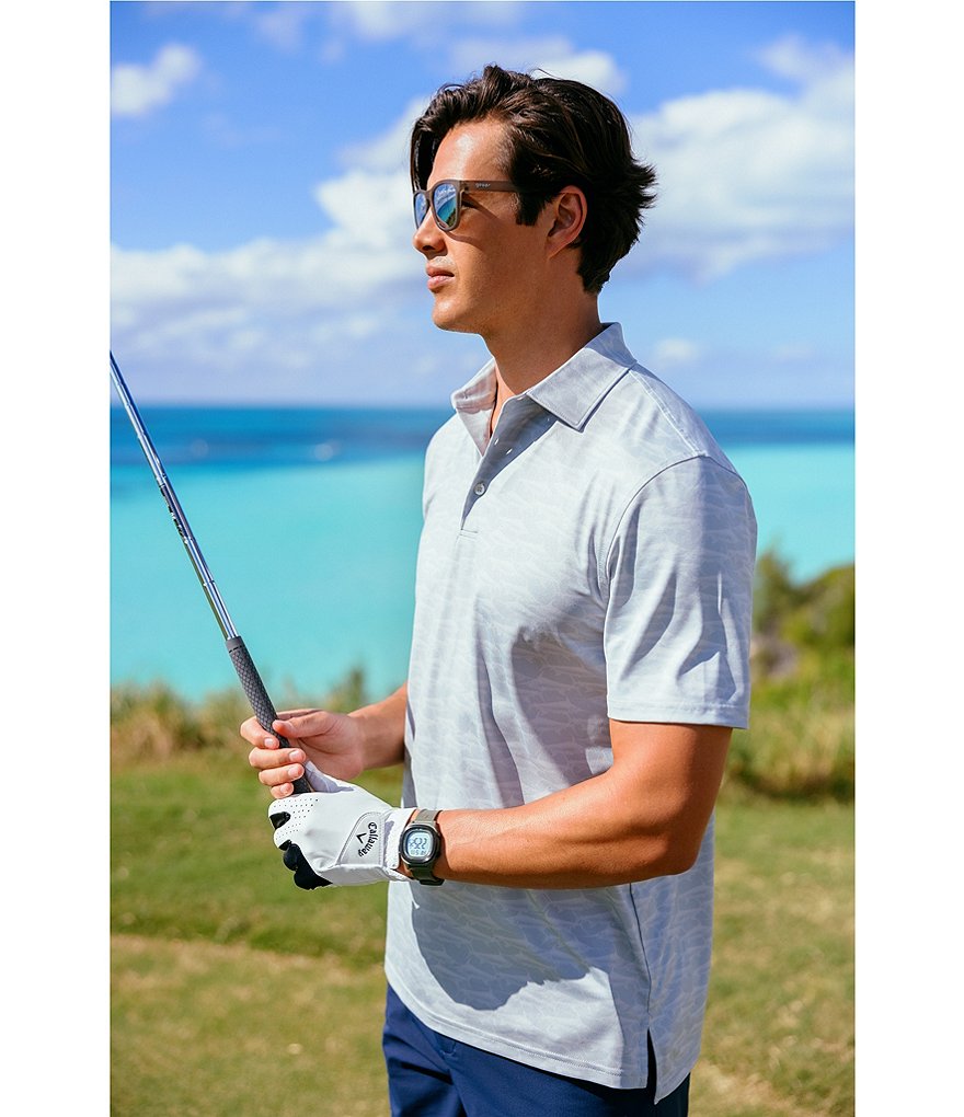 Southern Tide Driver Swordfish Print Performance Stretch Short-Sleeve Polo Shirt