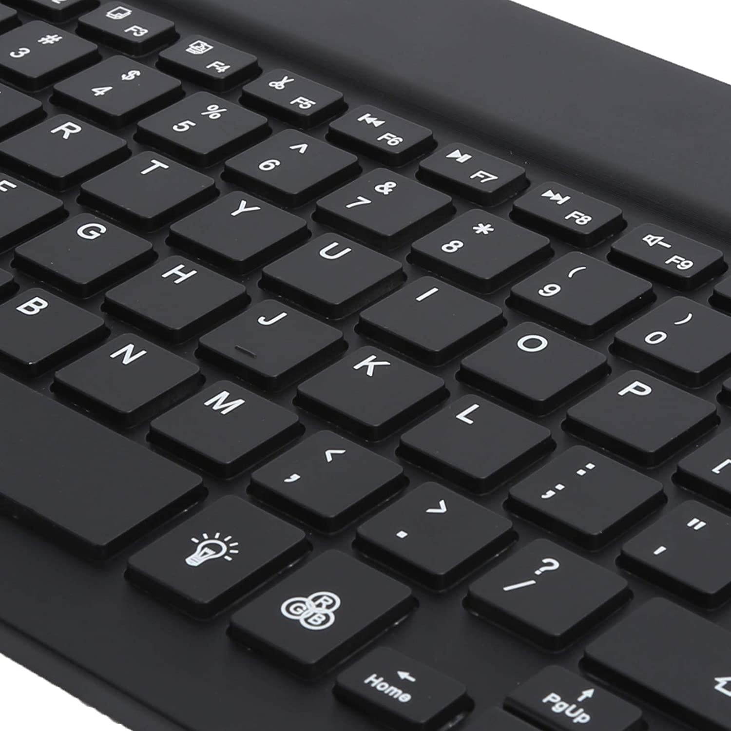 Bluetooth Keyboard, Ultra?Thin Keyboard ABS with Colorful Backlight for Android for Windows for iOS