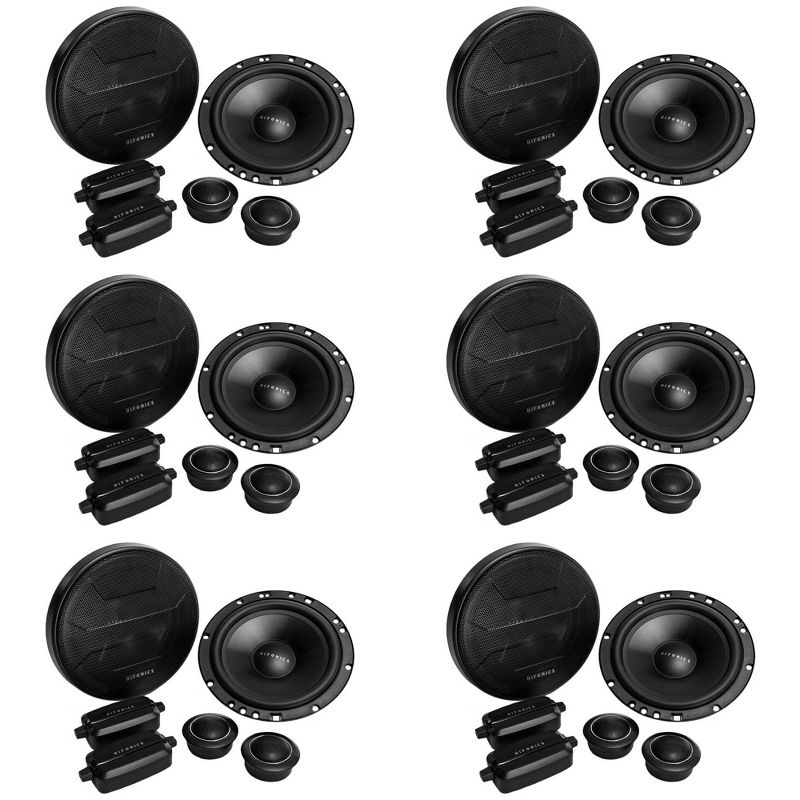 Hifonics ZS65C Zeus 6.5" 2 Way Car Audio 400W Component Speaker Systems (6 Pack)