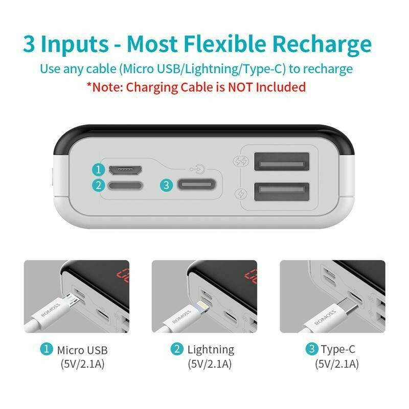 20000mAh Portable Battery Charger Power Bank+Lightning Cable for iPhone