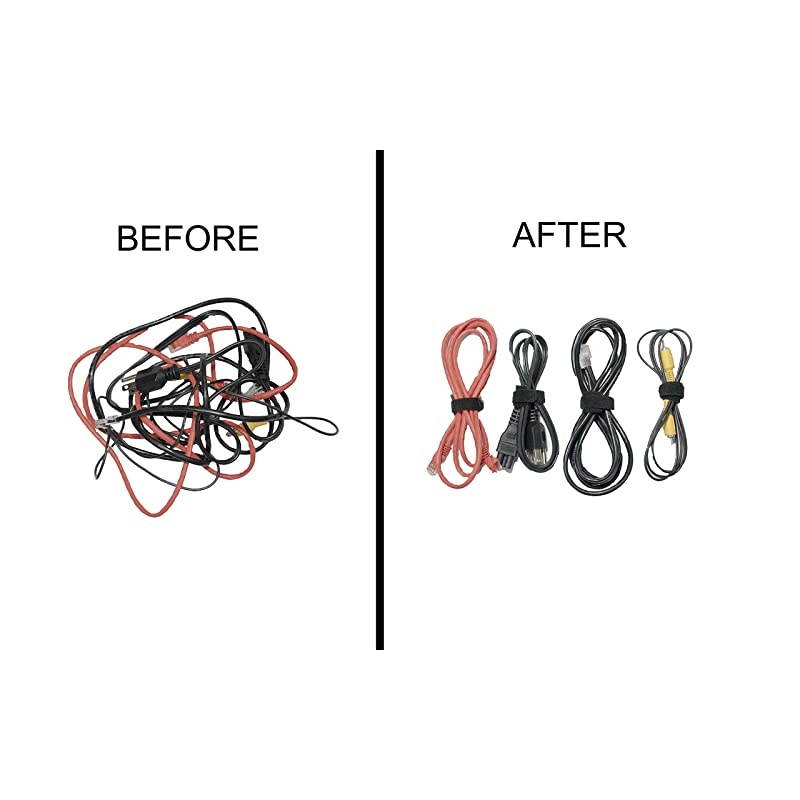 Cord Cable Management Ties 30 8 Reusable SelfGripping Cord Straps Organize Cables Cords and Wires Cord Organizer for Desks and Offices Black