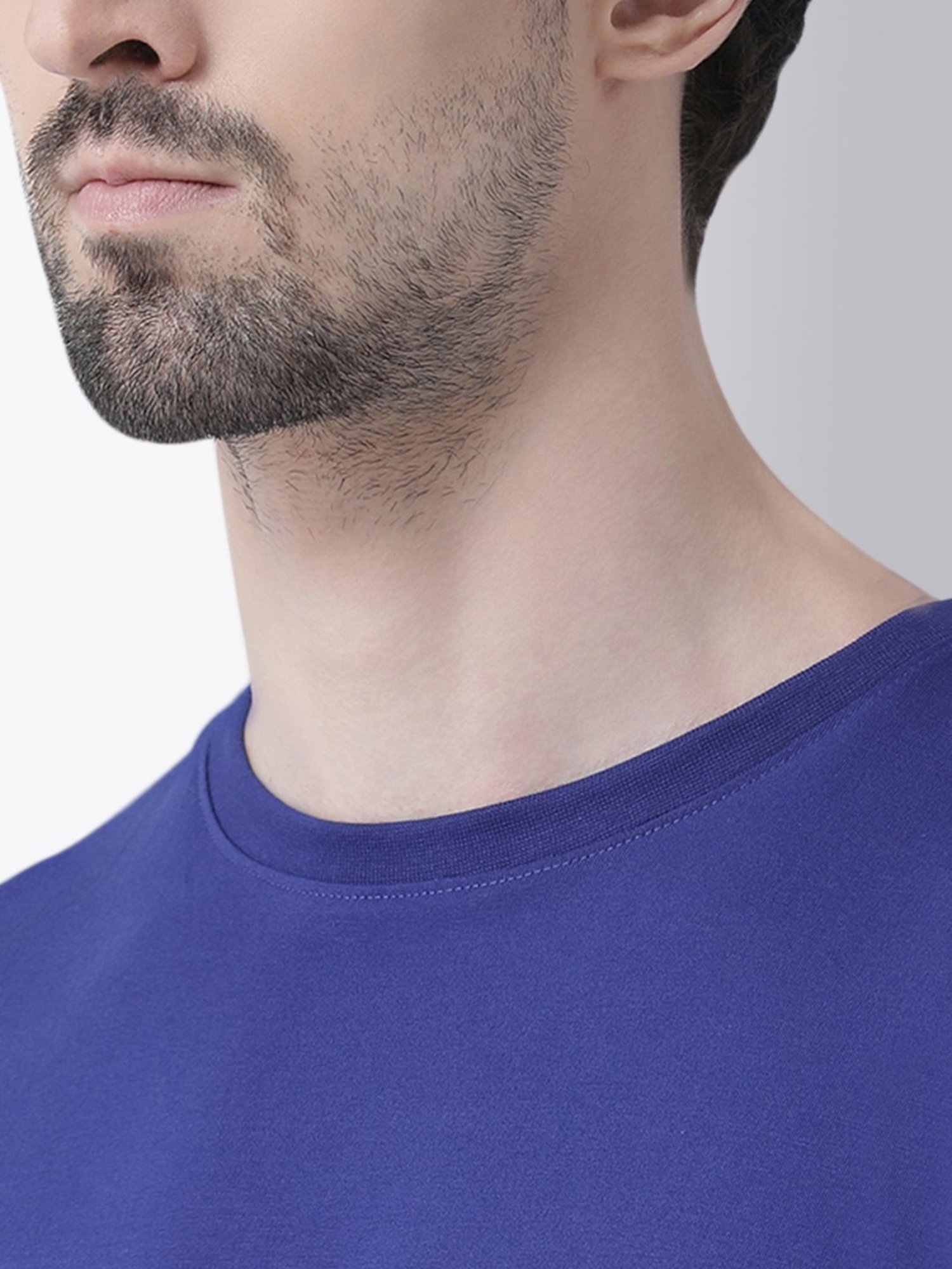 Friskers Blue Cotton Slim Fit Printed T-Shirt