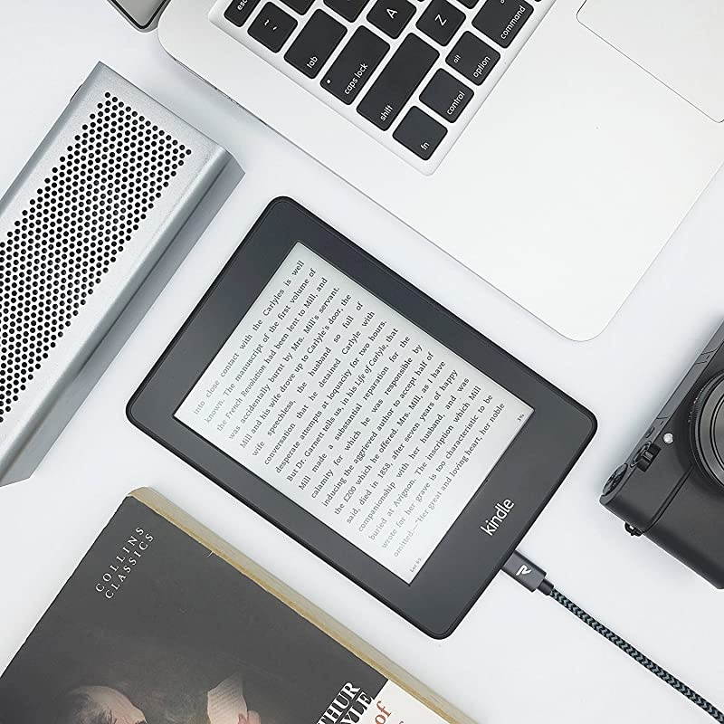 Micro USB Cable 65ft  Long Android Charger Cord QC 30 Fast Charge Sync Nylon Braided Fast Charger 24A for Samsung Galaxy S5S6S7 HTC LG Kindle Sony PS4 and More Space Gray