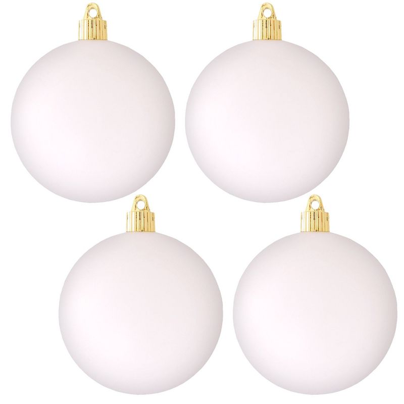 Christmas by Krebs 4ct Cloud White Matte Finish Shatterproof Christmas Ball Ornaments 4" (100mm)