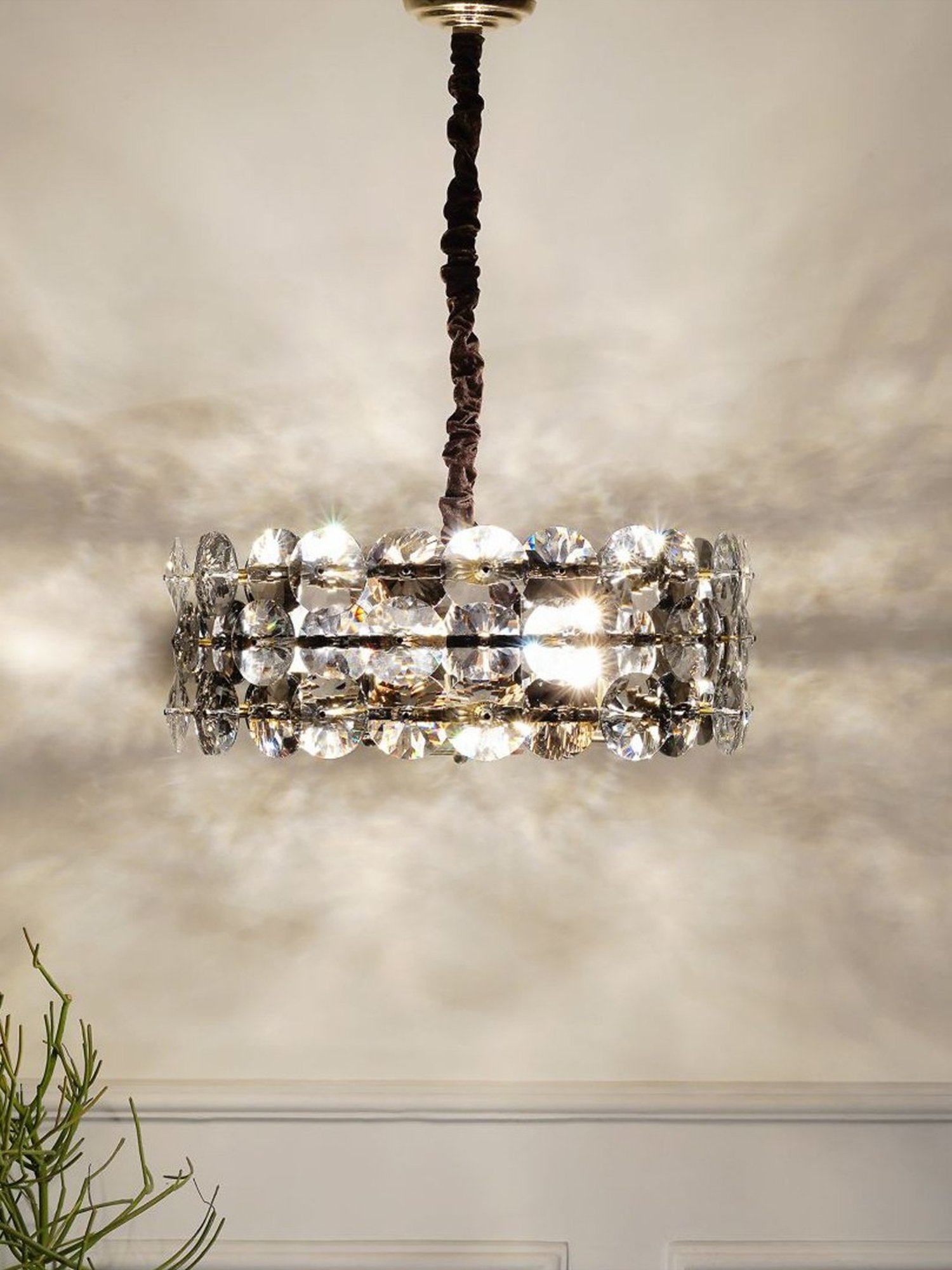 Kapoor Lamp Shades Rose Gold & Smoke Crystal Palazzo 12 Light Contemporary Chandelier