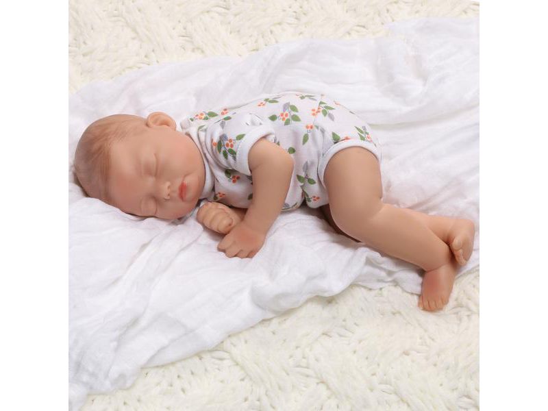 Paradise Galleries Sleeping Tiny Reborn Baby Doll 12 inch - Bitsy Baby Bear Hugs, Full Vinyl Arms & Legs, 4-Piece Gift Set, Safety Tested for 3+