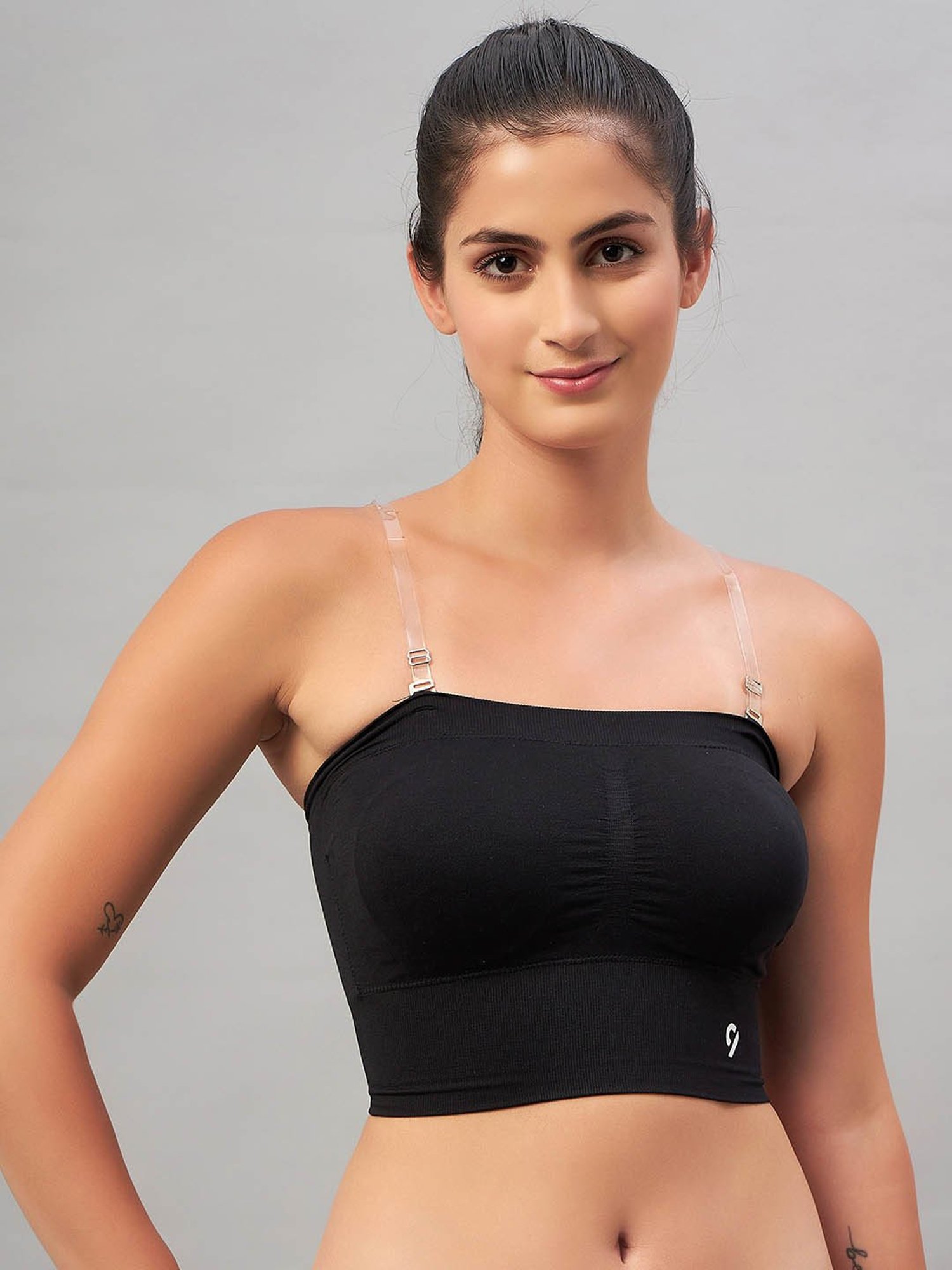 C9 Airwear Black Logo Print Full Coverage Bralette Bra