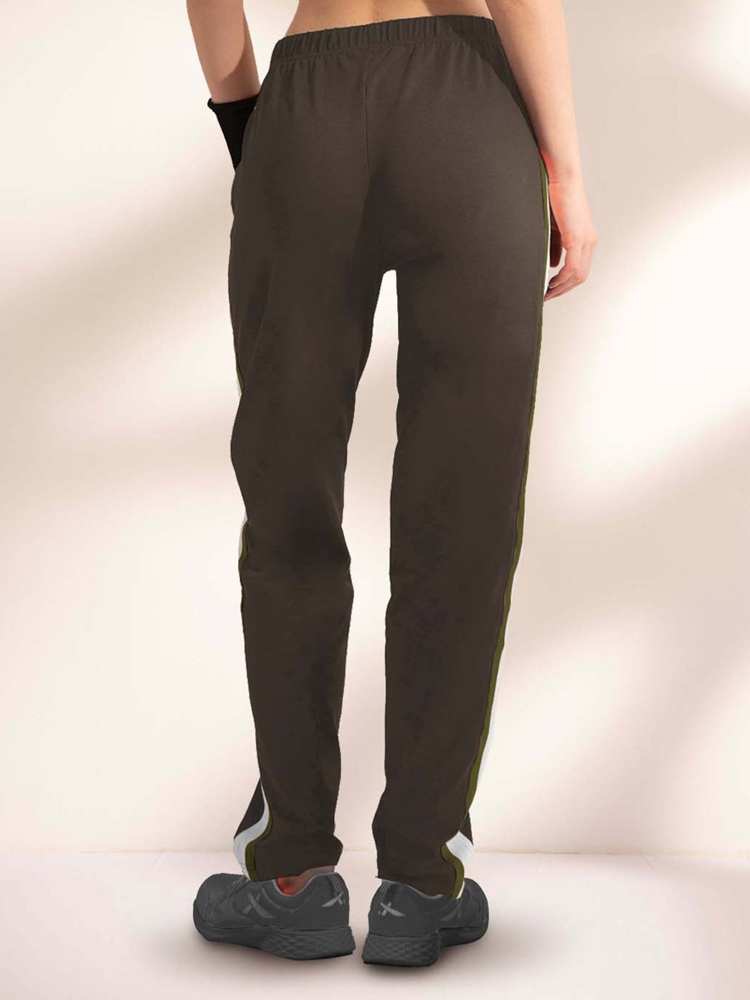 Lyra Grey Cotton Sports Track Pants