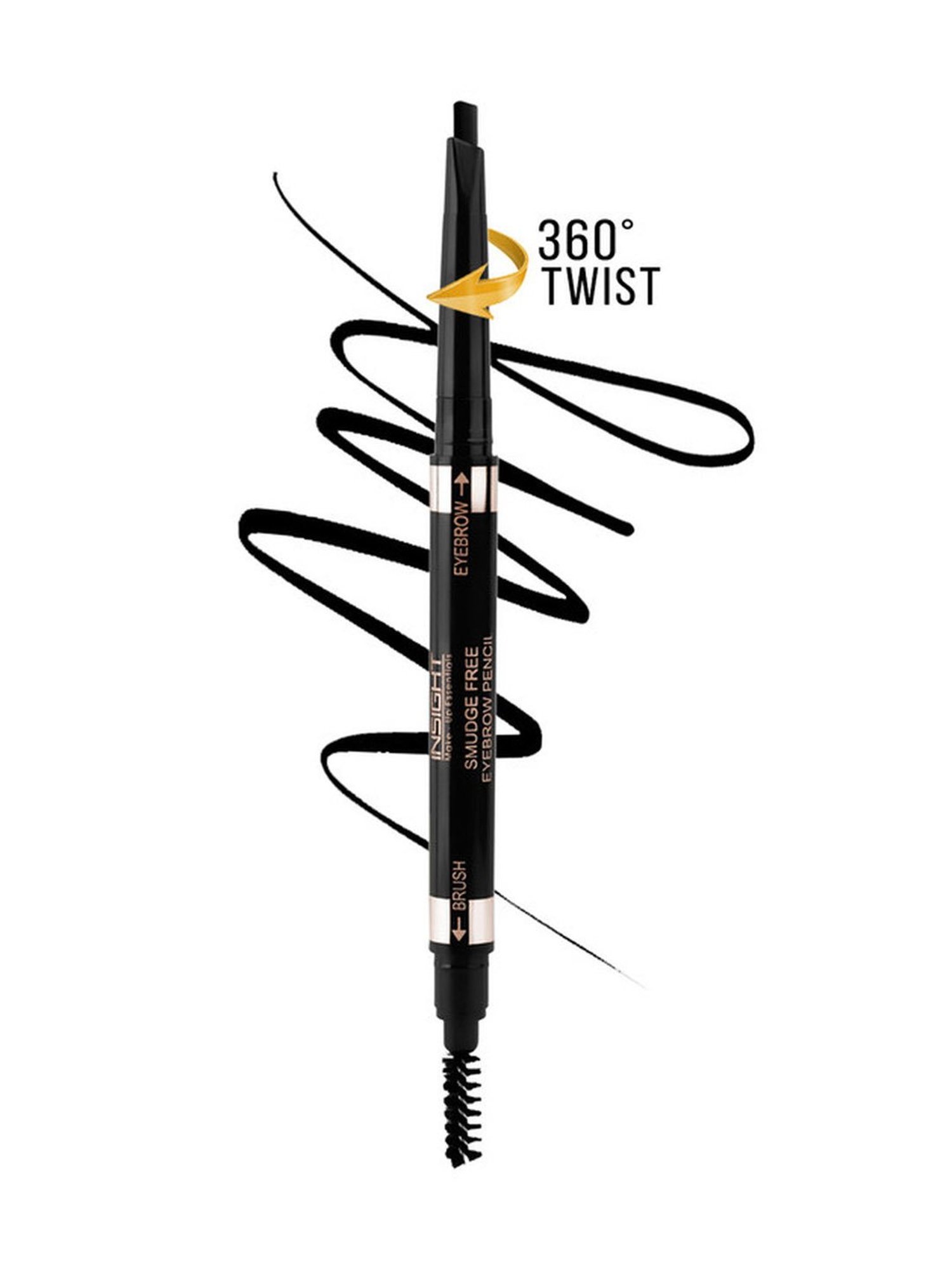 Insight Smudge Free Eyebrow Pencil Black EP-BK - 0.5 gm