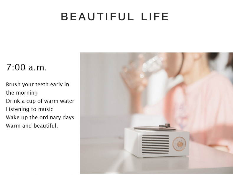 Bluetooth Speaker Mini Music Player Subwoofer Nostalgic Retro Record Wireless Player