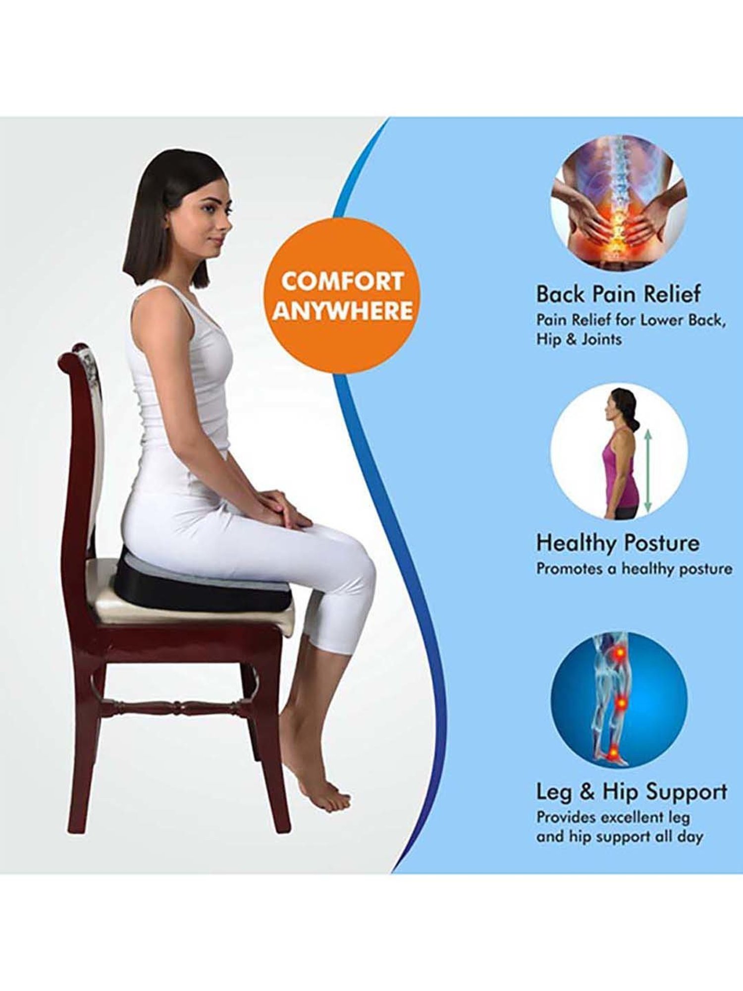 HealthSense Posture Corrector for Men, Back Pain Relief with Back Support Belt (Small) - Black