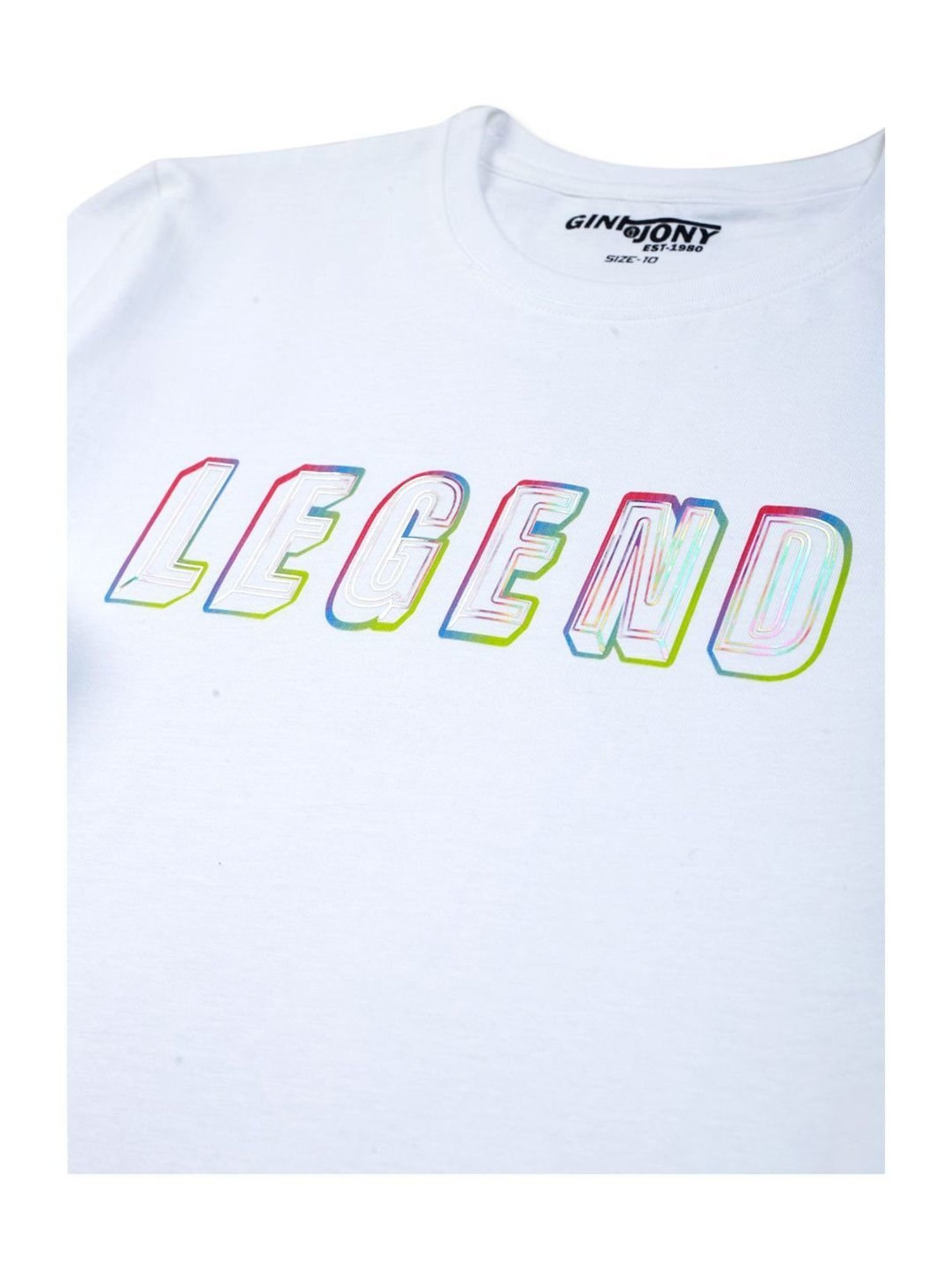 Gini & Jony Kids White Cotton Printed T-Shirt