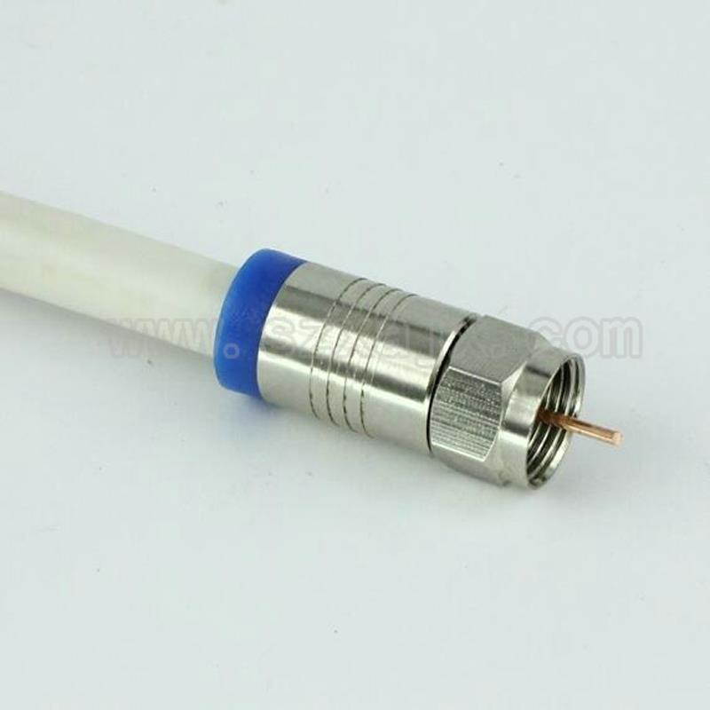 JX connector 10pcs F male connector for RG6 75-5 coaxial compression fitting Compression Coax O-Ring connector +2 tool