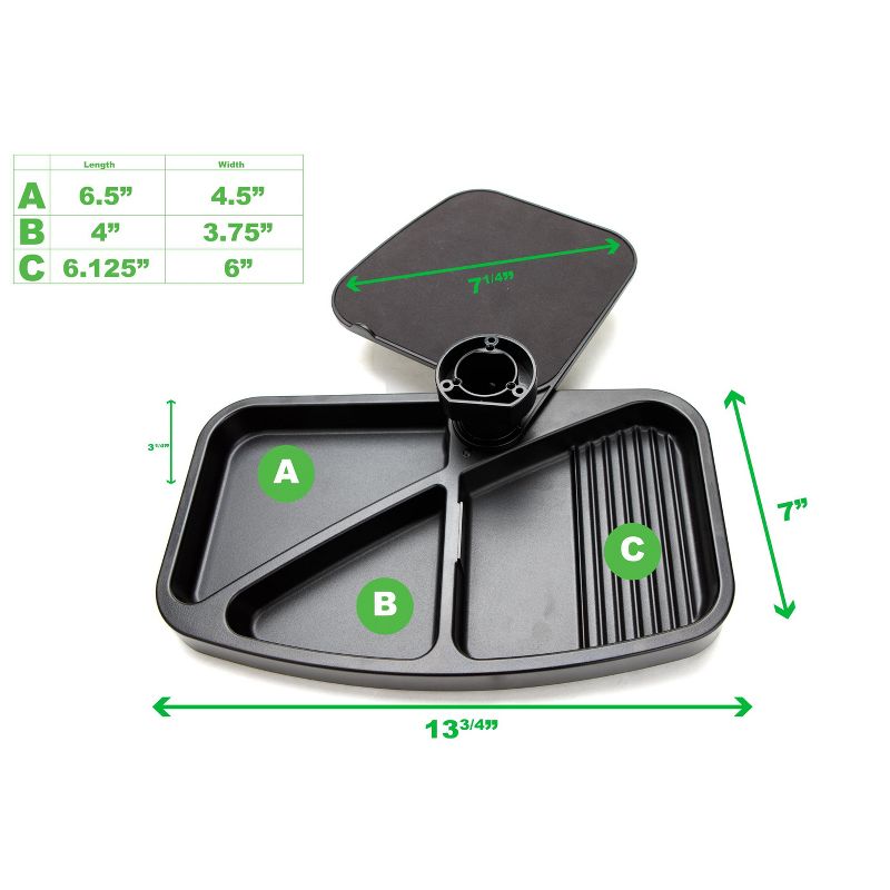 Mind Reader Under Desk Organizer, Compact Storage Tray Office Desk Organizer with Swivel and Mouse Platform, Covered Storage for Pens, Pencils, Paper Clips & More, Black