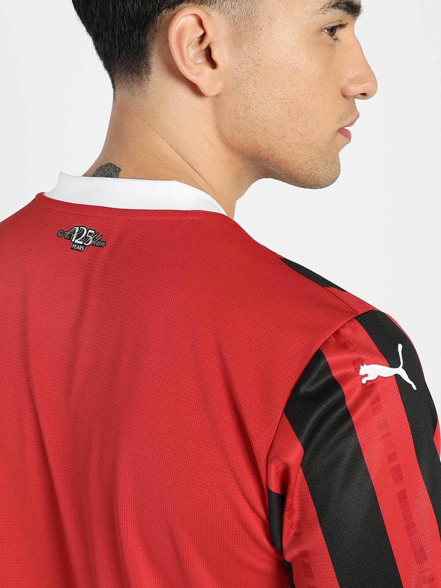 Puma AC Milan Red Regular Fit Printed Sports T-Shirt