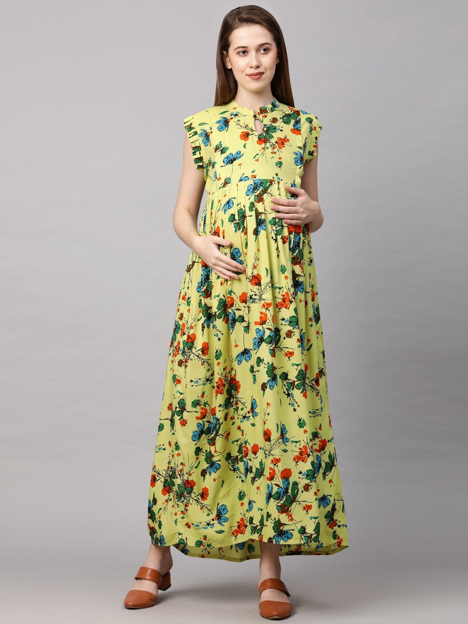 Mine4Nine Multicolor Printed Maternity Kurta