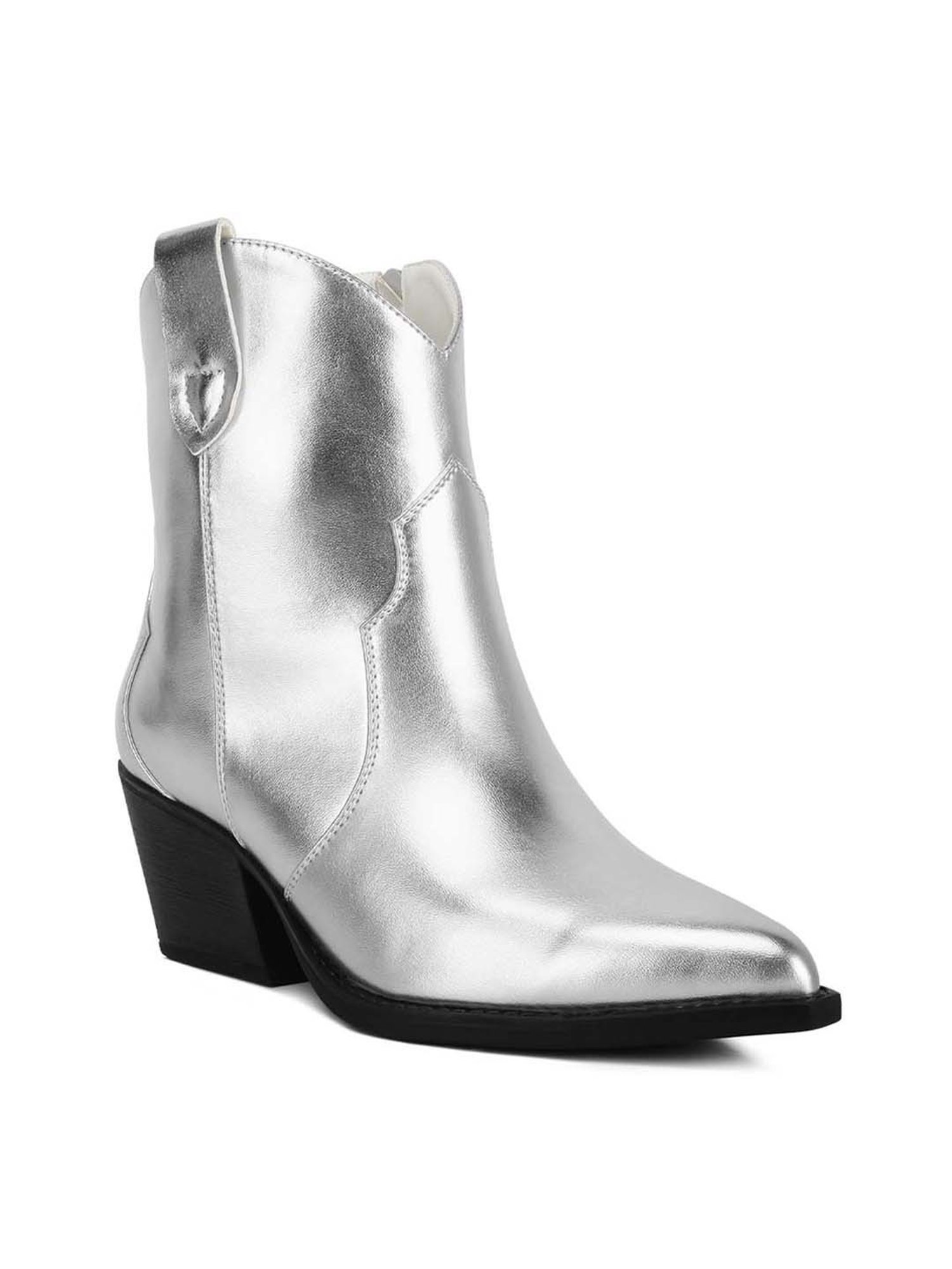 London Rag Women's Silver Cowboy Boots