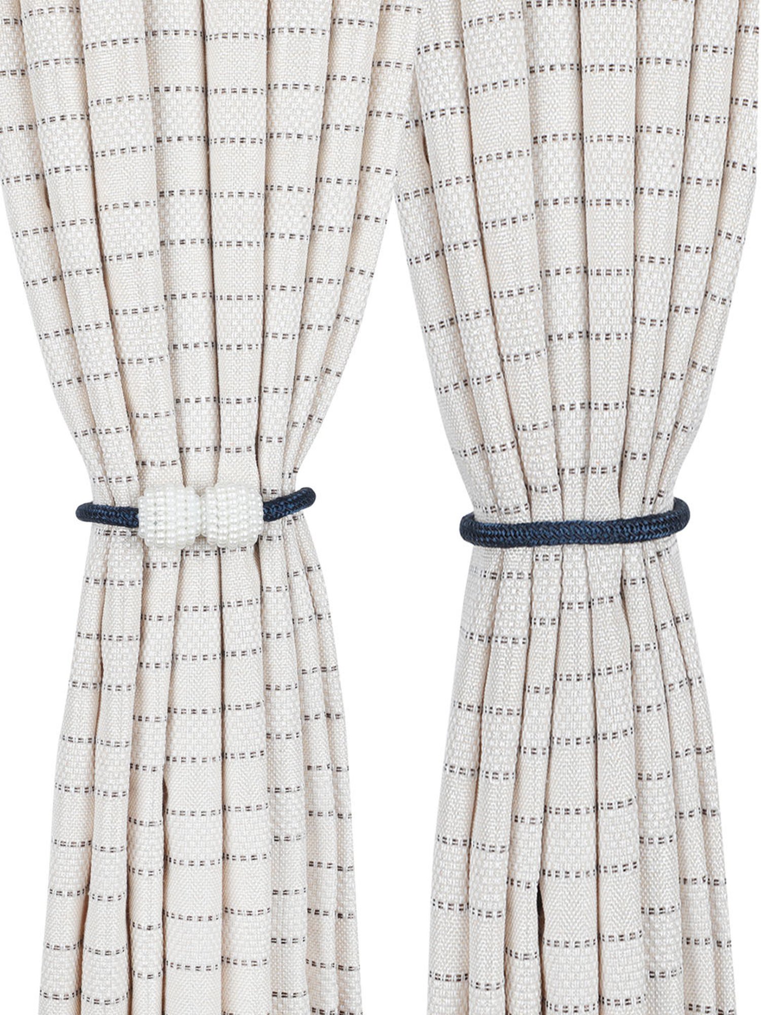 Romee Blue Polyester Solid Curtain Tie and Hold Backs