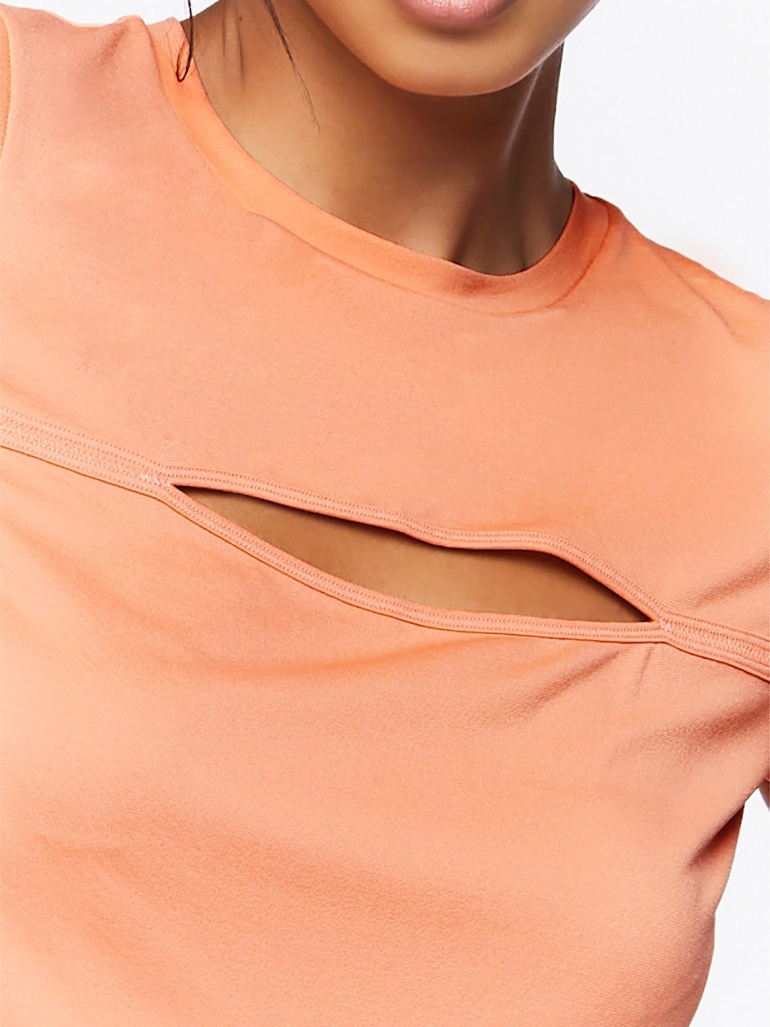 Forever 21 Peach Regular Fit Crop Top