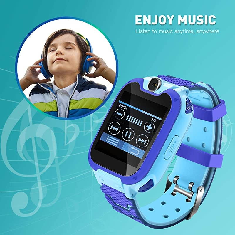 Watch for Kids (4 Colors),Age 3-12 Years Boys Girls with 7 Puzzle Games Music Camera Two-Way Call SOS,Touch Screen for Children Birthday New Year Gift
