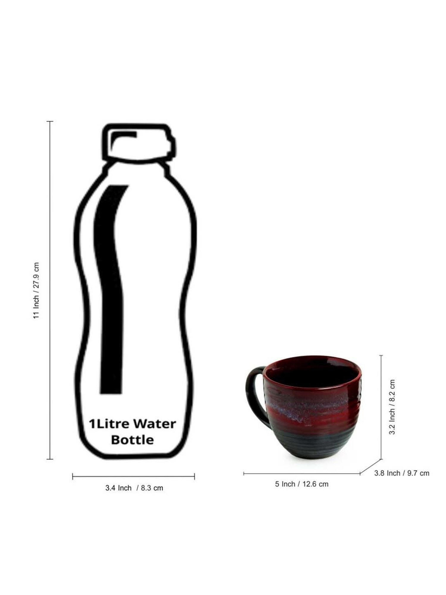 ExclusiveLane 'Crimson Lava Dome' Hand Glazed Studio Pottery Ceramic Coffee & Tea Mugs (Set Of 2)