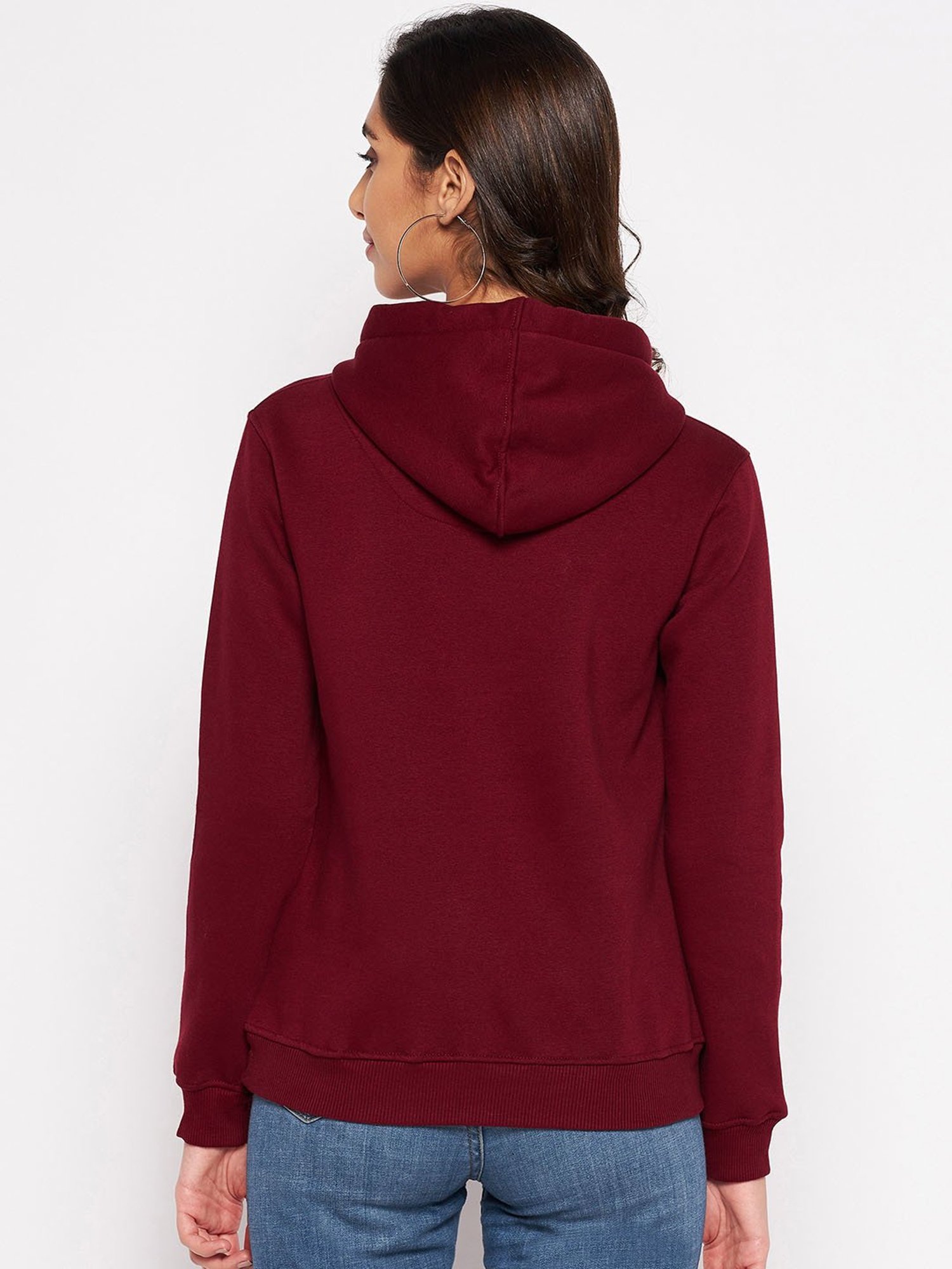 Crozo By Cantabil Maroon Textured Hoodie