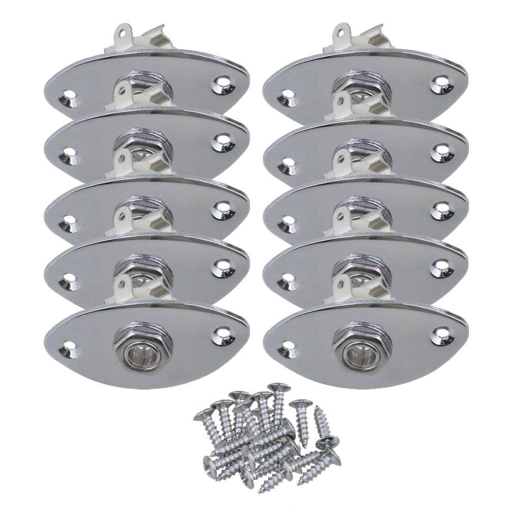 BQLZR Output Jack Plate Oval Mounting Screws for Electric Guitar Set of 10