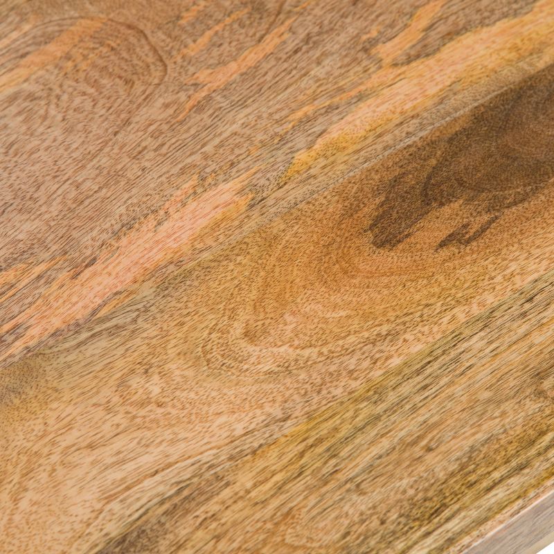 13" Ebsen Metal and Wood Accent Table Natural/Gold - WyndenHall