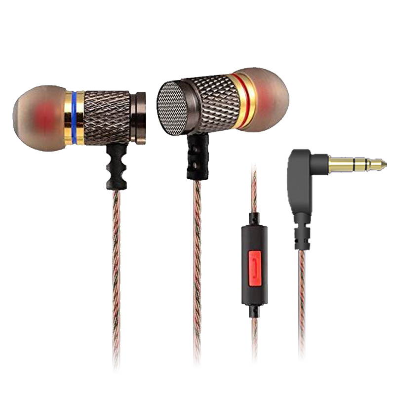 3.5mm In-ear Earphone Earbuds,Special Edition Classics Gold Plated Housing Extra Bass Shocking HD HiFi Headphones with Microphone for DJ Music Phone Calling Computer MP3