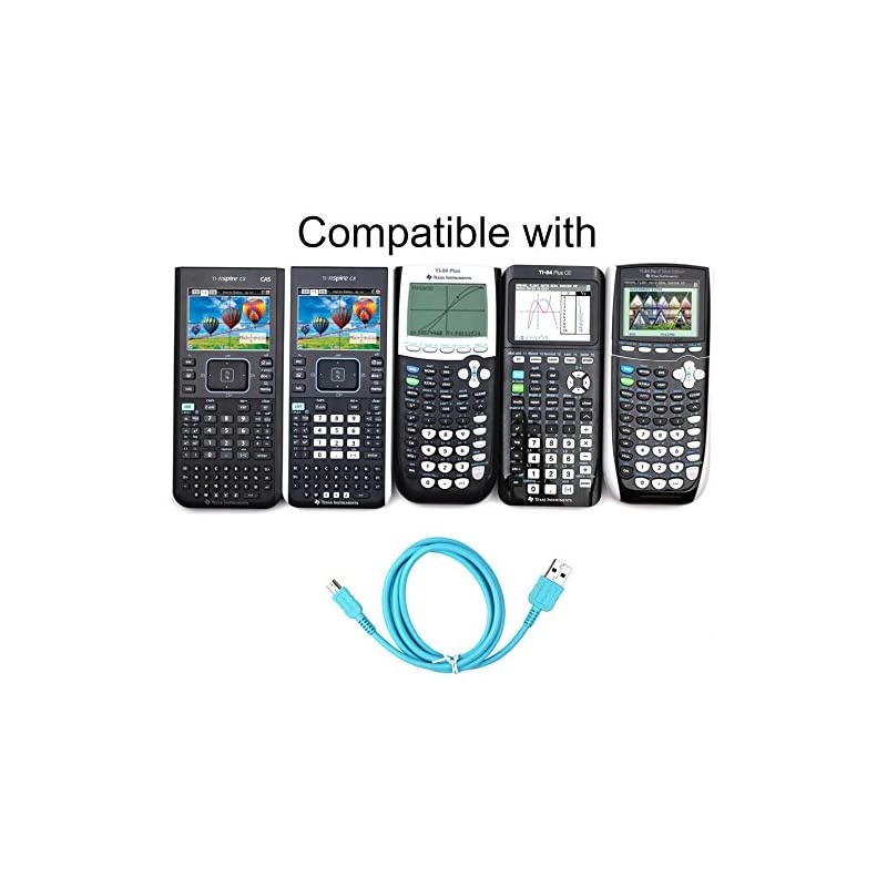 USB Cable for TI 84 Plus TI 84 Plus C Silver Edition TI 89 Titanium TI Nspire CX CX CAS graphing calculators Blue