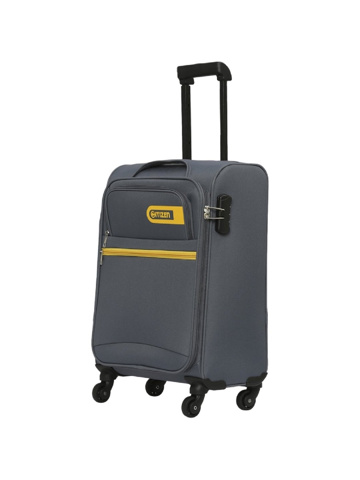 Citizen Journey Pulse Grey Solid Soft Cabin Trolley Bag - 57 Cms