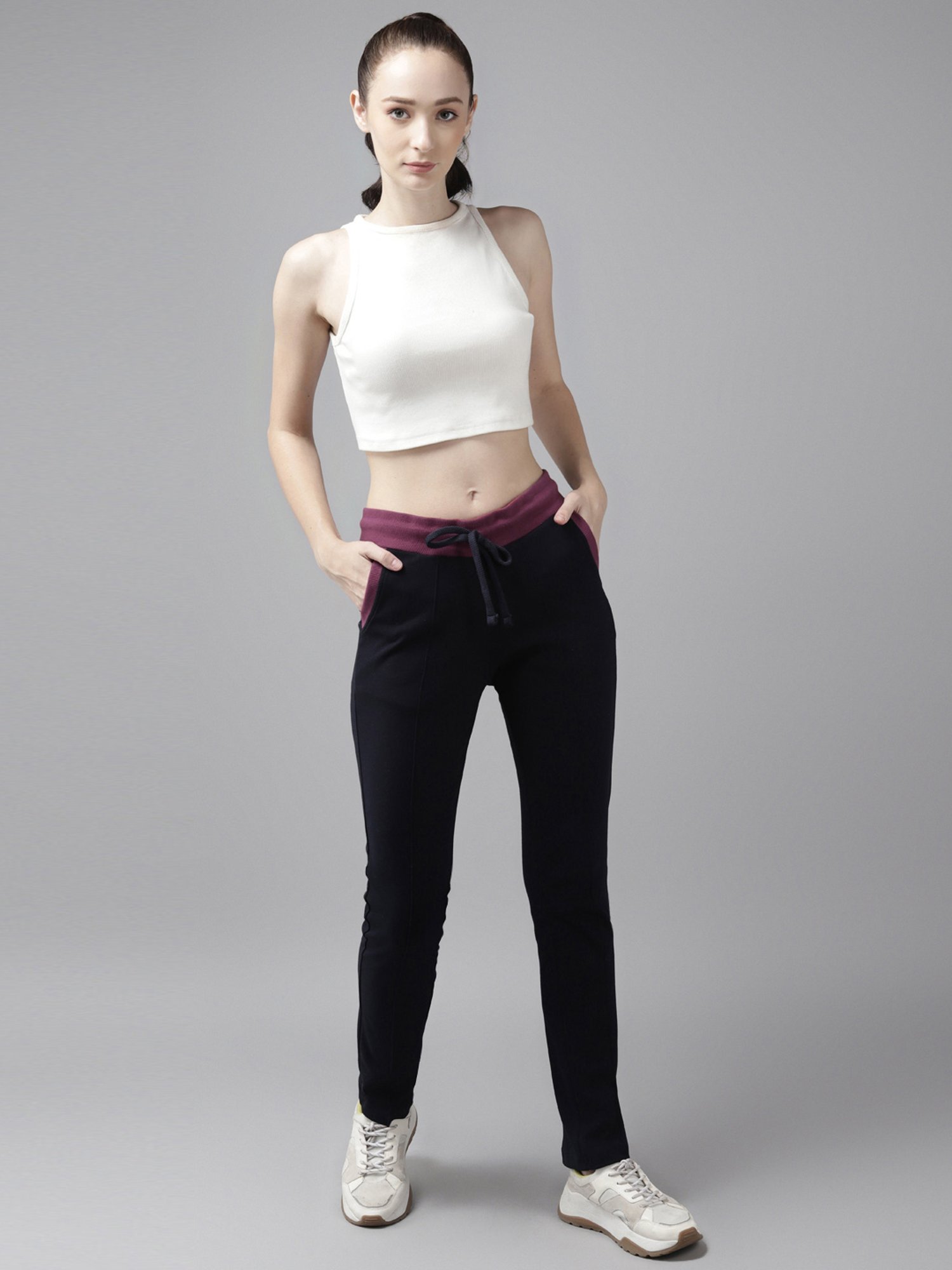 Cayman Navy Mid Rise Trackpants