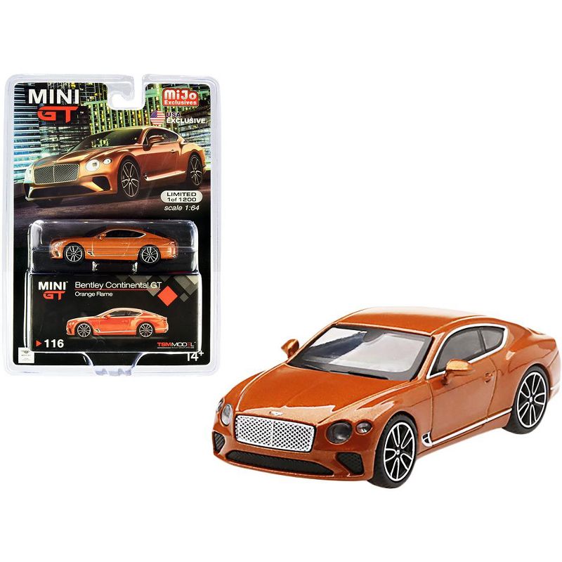 Bentley Continental GT Orange Flame Metallic Limited Edition to 1200 pieces Worldwide 1/64 Diecast Model Car by True Scale Miniatures