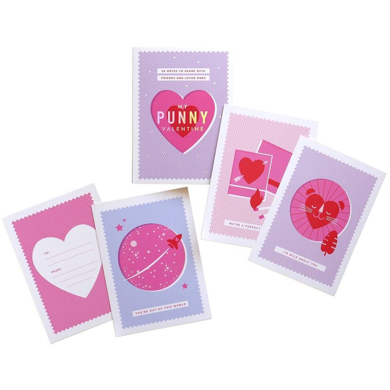 20ct Notes to Share with Friends and Loved Ones 'My Punny Valentine' Cards