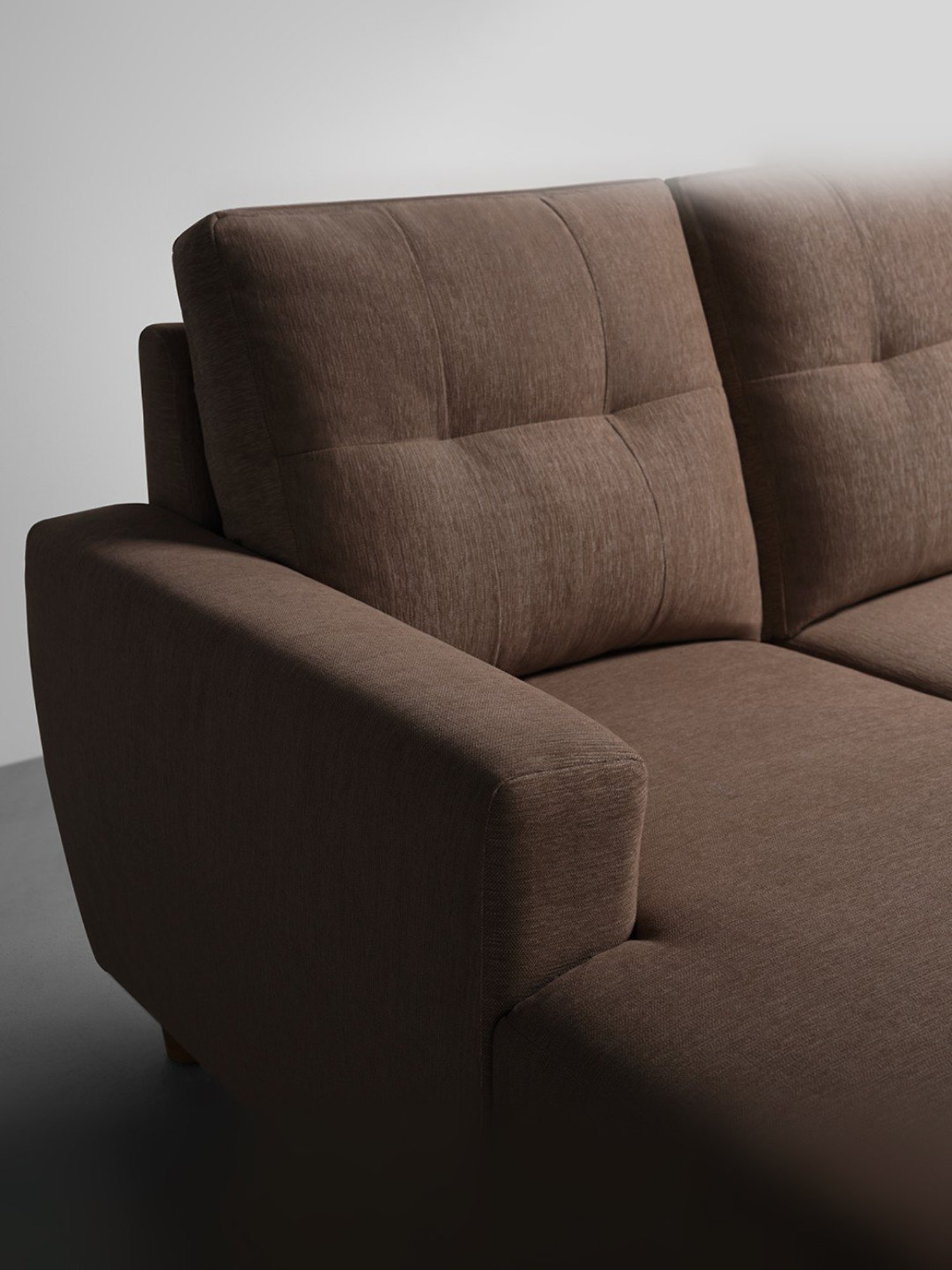 Sleepyhead Yolo Coco Brown Fabric 3 Seater LHS L Shape Sofa Set