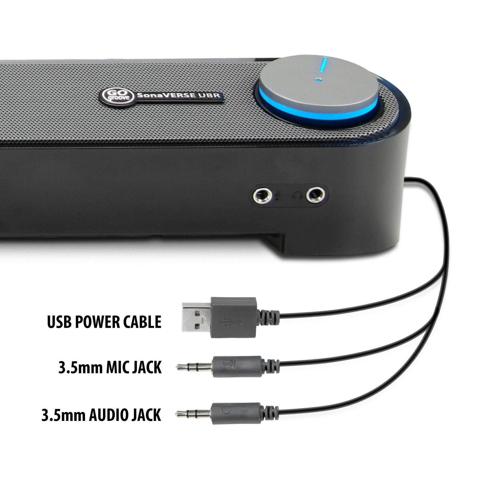 UBR PC Computer Speaker Soundbar 6W with Angled Design 3.5mm Headphone