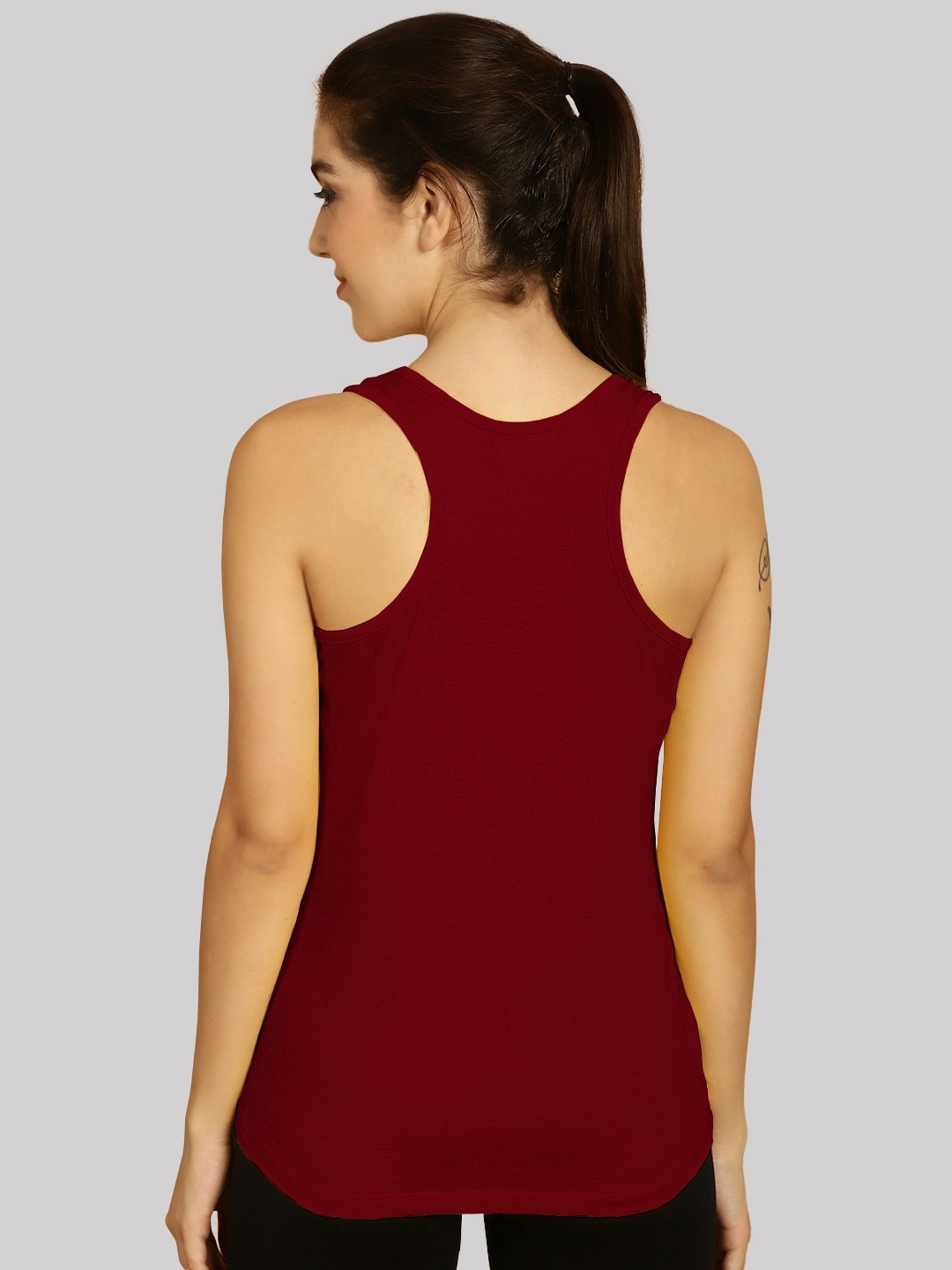 Friskers Maroon & Green Cotton Sports Tank Top - Pack Of 2