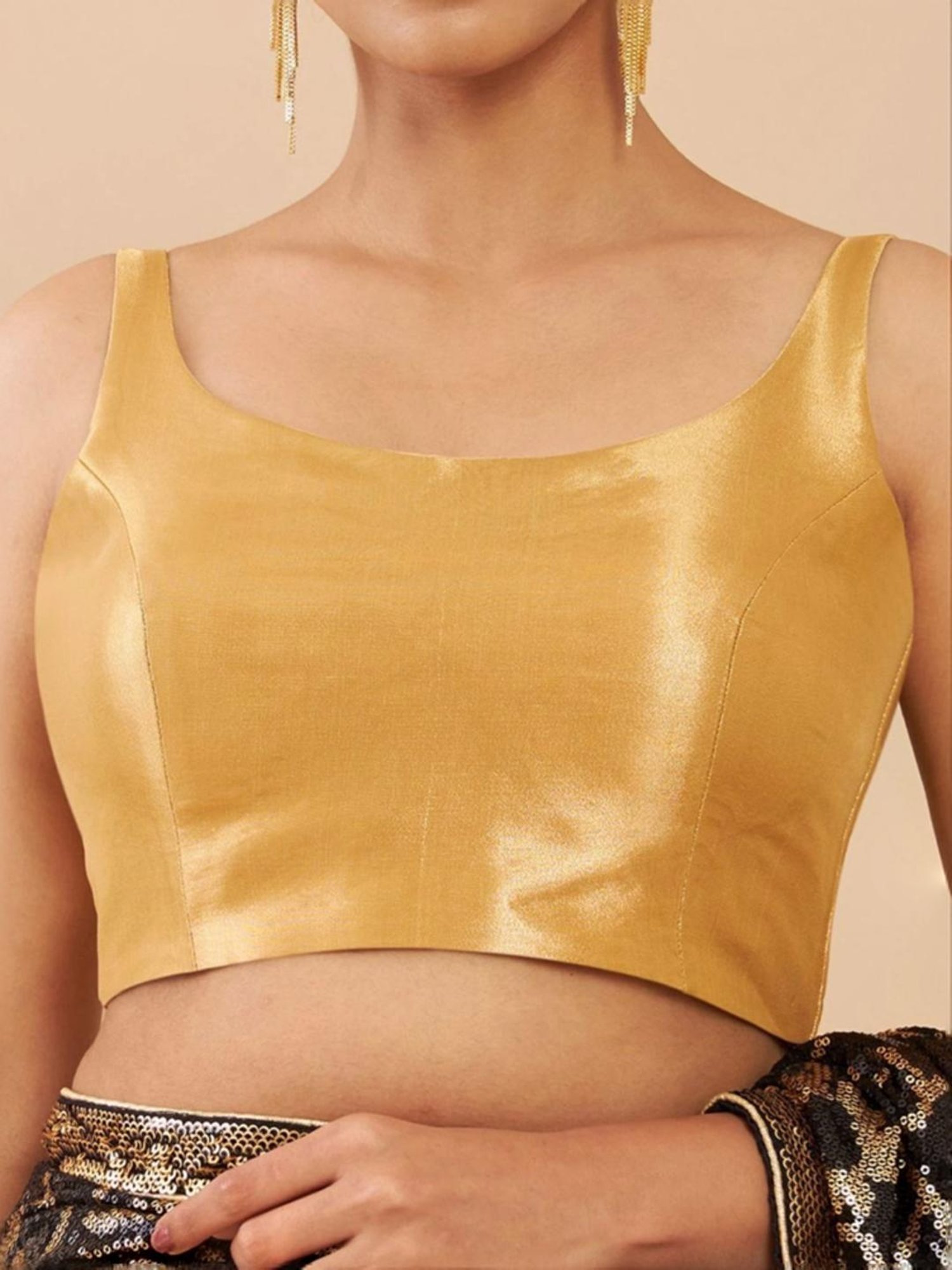 Soch Golden Plain Readymade Blouse