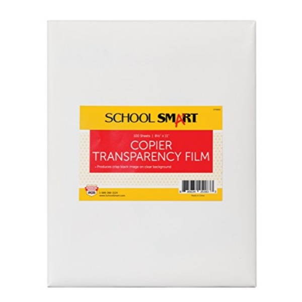 school smart 81/2 x 11 in copier film without sensing strip, pack of 100, transparency  079880