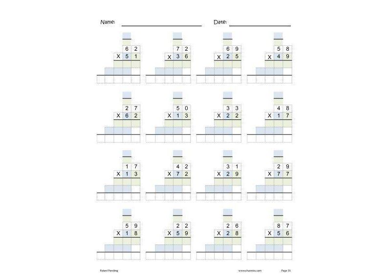 Channie's One Page A Day Double Digit Multiplication