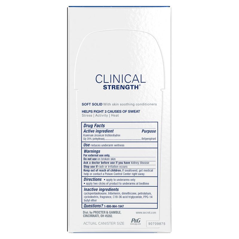 Secret Clinical Strength Soft Solid Waterproof Antiperspirant & Deodorant - 2.6oz