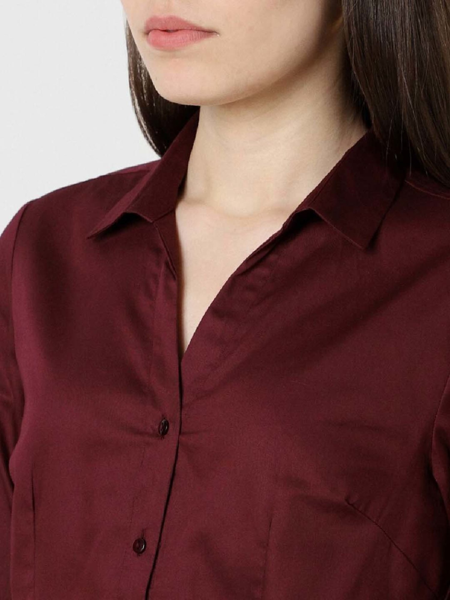 Van Heusen Maroon Cotton Shirt